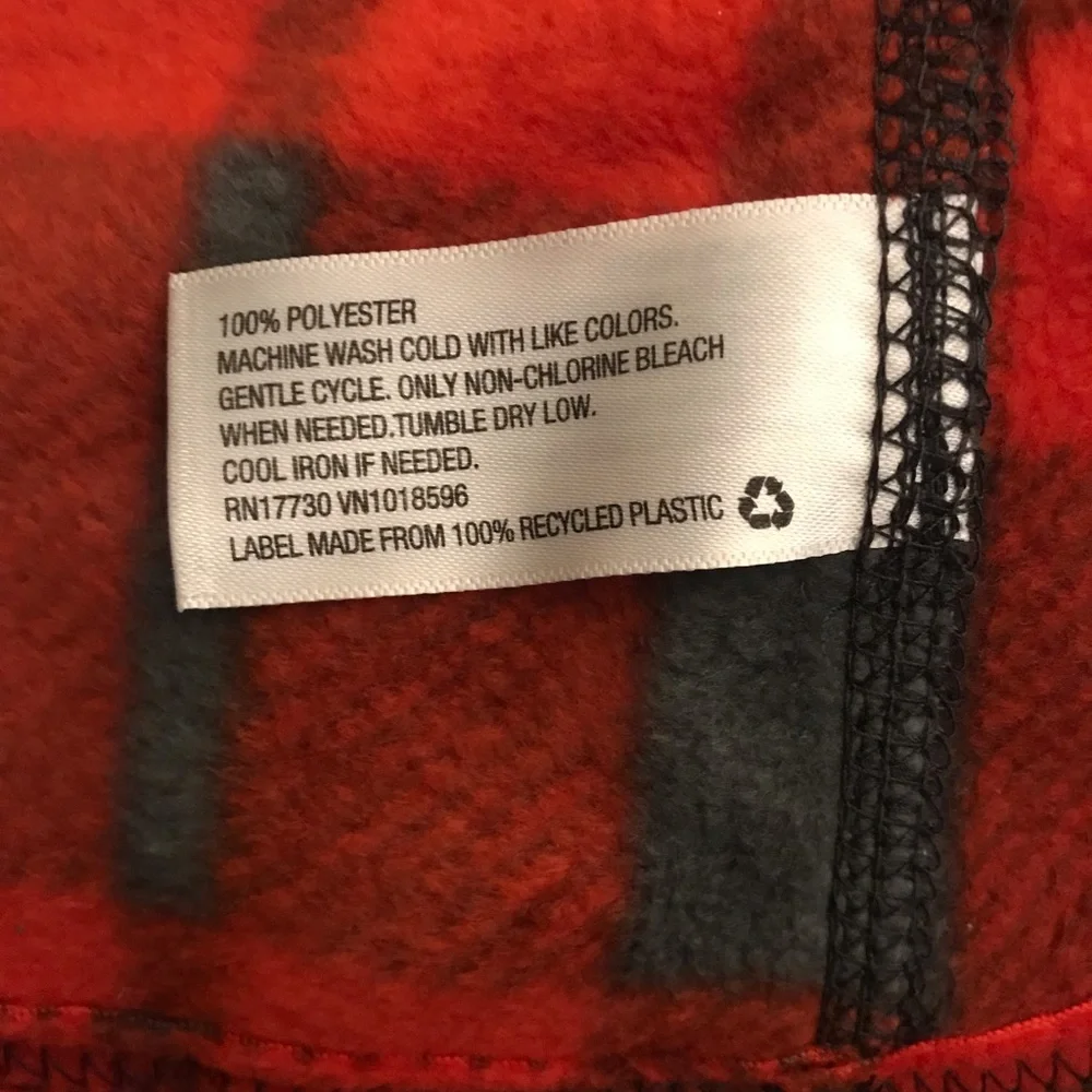 Merona Red-Orange Plaid Soft Zip Up Jacket Size XS - Picture 4 of 5